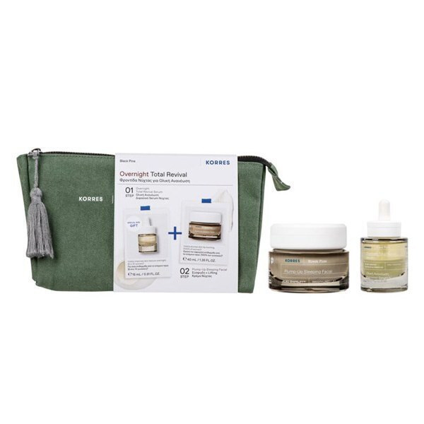 Korres Set Black Pine Overnight Total Revival Serum  15ml + Plump-up Sleeping Facial 40ml