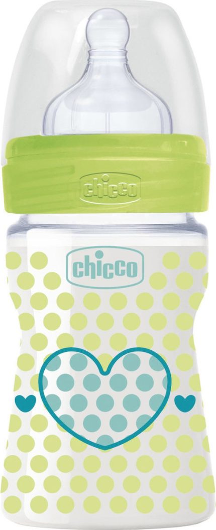 Chicco Well Being Πλαστικό Μπιμπερό Πράσινο 0m+ 150ml